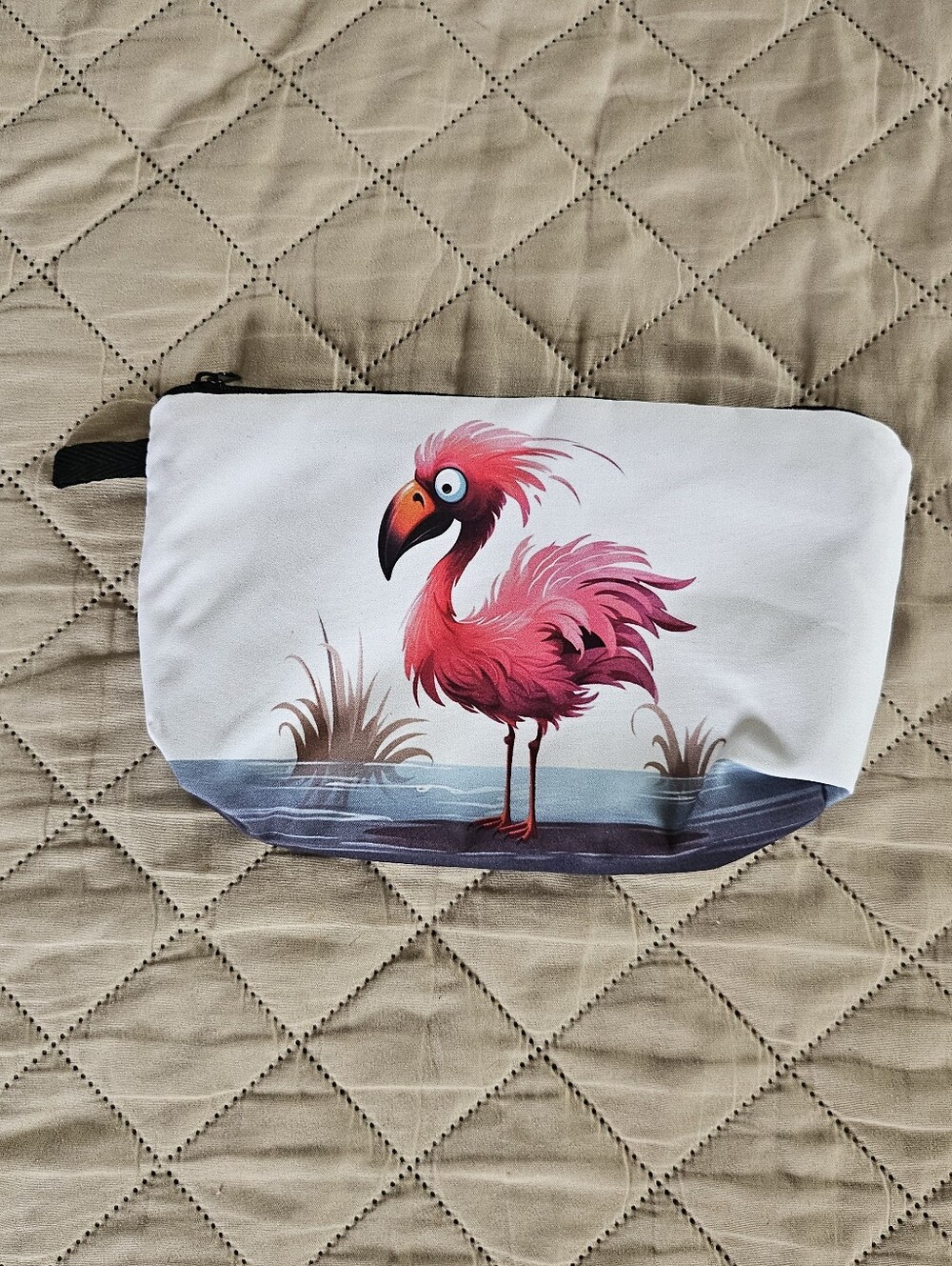 New Flamingo makeup/pencil bag.